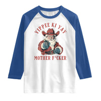 Yippee Ki Yay Mother Fcker Raglan Shirt Funny Santa Gun Christmas - Wonder Print Shop