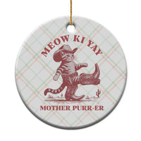 Funny Cowboy Cat Ceramic Ornament Western Rodeo Meow Ki Yay Mother Purrer - Wonder Print Shop