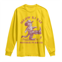 Funny Cowboy Cat Long Sleeve Shirt Western Rodeo Meow Ki Yay Mother Purrer - Wonder Print Shop