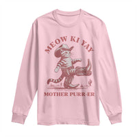 Funny Cowboy Cat Long Sleeve Shirt Western Rodeo Meow Ki Yay Mother Purrer - Wonder Print Shop