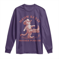 Funny Cowboy Cat Long Sleeve Shirt Western Rodeo Meow Ki Yay Mother Purrer - Wonder Print Shop