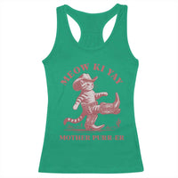 Funny Cowboy Cat Racerback Tank Top Western Rodeo Meow Ki Yay Mother Purrer - Wonder Print Shop