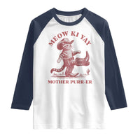 Funny Cowboy Cat Raglan Shirt Western Rodeo Meow Ki Yay Mother Purrer - Wonder Print Shop