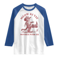 Funny Cowboy Cat Raglan Shirt Western Rodeo Meow Ki Yay Mother Purrer - Wonder Print Shop
