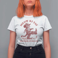 Funny Cowboy Cat T Shirt For Women Western Rodeo Meow Ki Yay Mother Purrer - Wonder Print Shop