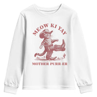 Funny Cowboy Cat Youth Sweatshirt Western Rodeo Meow Ki Yay Mother Purrer - Wonder Print Shop