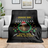 Charlie Hunnam Ed Gein Throw Blanket Drinking Wine Eating These Sinful Cold Cuts - Wonder Print Shop