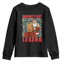 Santa Christmas Movie Funny Youth Sweatshirt Naughty List Legend - Wonder Print Shop