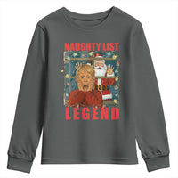Santa Christmas Movie Funny Youth Sweatshirt Naughty List Legend - Wonder Print Shop