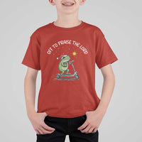 Funny Frog Christian T Shirt For Kid Off To Praise The Lord - Wonder Print Shop