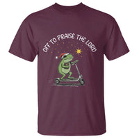 Funny Frog Christian T Shirt Off To Praise The Lord - Wonder Print Shop