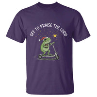 Funny Frog Christian T Shirt Off To Praise The Lord - Wonder Print Shop
