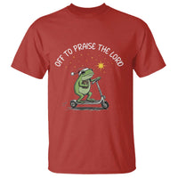 Funny Frog Christian T Shirt Off To Praise The Lord - Wonder Print Shop