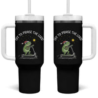 Funny Frog Christian Tumbler With Handle Off To Praise The Lord - Wonder Print Shop