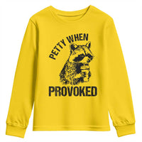 Petty When Provoked Youth Sweatshirt Funny Raccoon Meme - Wonder Print Shop