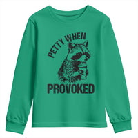 Petty When Provoked Youth Sweatshirt Funny Raccoon Meme - Wonder Print Shop