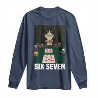 67 Poker Cat Long Sleeve Shirt Funny Six Seven Meme - Wonder Print Shop