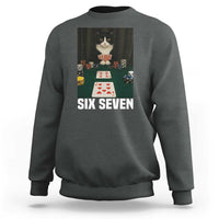 67 Poker Cat Sweatshirt Funny Six Seven Meme - Wonder Print Shop