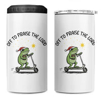 Off To Praise The Lord 4 in 1 Can Cooler Tumbler Funny Frog Christian - Wonder Print Shop