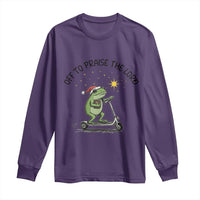 Off To Praise The Lord Long Sleeve Shirt Funny Frog Christian - Wonder Print Shop