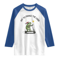 Off To Praise The Lord Raglan Shirt Funny Frog Christian - Wonder Print Shop