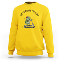 Off To Praise The Lord Sweatshirt Funny Frog Christian - Wonder Print Shop