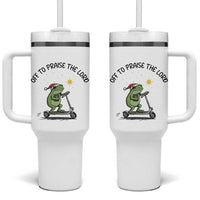 Off To Praise The Lord Tumbler With Handle Funny Frog Christian - Wonder Print Shop