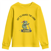 Off To Praise The Lord Youth Sweatshirt Funny Frog Christian - Wonder Print Shop