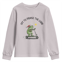 Off To Praise The Lord Youth Sweatshirt Funny Frog Christian - Wonder Print Shop