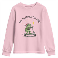 Off To Praise The Lord Youth Sweatshirt Funny Frog Christian - Wonder Print Shop