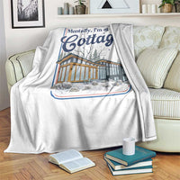 Mentally I'm at the Cottage Throw Blanket Funny Hockey Romance