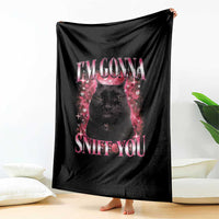 I'm Gonna Sniff You Throw Blanket Funny Black Cat Meme