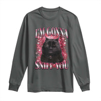 I'm Gonna Sniff You Long Sleeve Shirt Funny Black Cat Meme