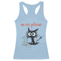 No Ice Please Racerback Tank Top Funny Black Cat Sarcastic Abolish ICE Meme