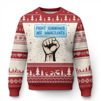 Fight Ignorance Not Immigrants Ugly Christmas Sweater Antiracist Human Rights Political Protest Anti ICE