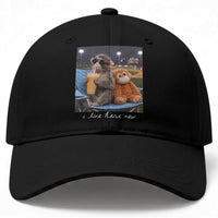 Funny Punch Monkey Baseball Baseball Cap I Live Here Now Ballpark Graphic