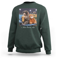 Funny Punch Monkey Baseball Sweatshirt I Live Here Now Ballpark Graphic