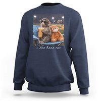 Funny Punch Monkey Baseball Sweatshirt I Live Here Now Ballpark Graphic