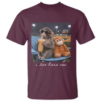 Funny Punch Monkey Baseball T Shirt I Live Here Now Ballpark Graphic