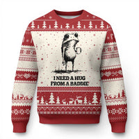 I Need A Hug from A Baddie Ugly Christmas Sweater Funny Frog Saying Quote