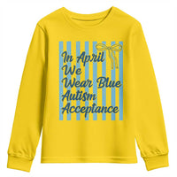 Autism Acceptance Youth Sweatshirt In April We Wear Blue Support Neurodivergent
