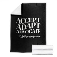 Autism Acceptance Throw Blanket Accept Adapt Advocate