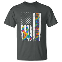 Autism Acceptance T Shirt US Flag Ribbon Support Neurodiversity