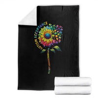 Autism Acceptance Throw Blanket Accept Understand Love Sunflower Puzzle