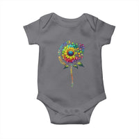 Autism Acceptance Baby Onesie Accept Understand Love Sunflower Puzzle