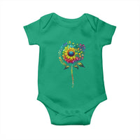 Autism Acceptance Baby Onesie Accept Understand Love Sunflower Puzzle