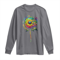 Autism Acceptance Long Sleeve Shirt Accept Understand Love Sunflower Puzzle