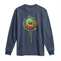 Autism Acceptance Long Sleeve Shirt Accept Understand Love Sunflower Puzzle