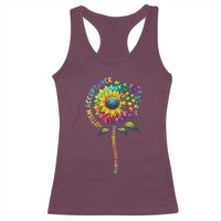Autism Acceptance Racerback Tank Top Accept Understand Love Sunflower Puzzle