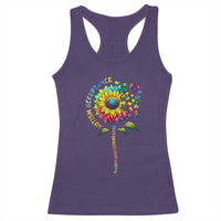 Autism Acceptance Racerback Tank Top Accept Understand Love Sunflower Puzzle